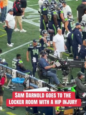 Seahawks QB Sam Darnold is questionable to return after suffering a hip injury in the first quarter vs. the Patriots and is getting X-rays in the locker room. #nfl #seattleseahawks #seahawks #samdarnold #injury 