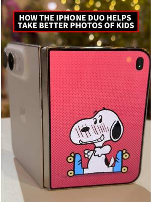 Getting kids to look at a camera lens is almost impossible, but Apple's new iPhone Duo might actually fix it. 🥳 The foldable uses its outer display to play Peanuts animations that draw a child's eyes right to the lenses while you frame the shot. 📸  Head to PCMag for more.  #AppleEvent #AllAccess #iPhoneDuo #TechNews #ParentLife 