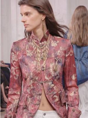 Exquisite fabrications and experimental hand-finishes: #RalphLaurenSpring27.    #RLCollection #NYFW