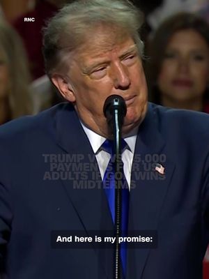 President Donald Trump vowed to pay American adults $5,000 if Republicans retain control of the House and Senate, but didn't say how the payments would be funded.