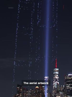 2,977 lights, one for each life lost during 9/11, were assembled to depict the Twin Towers over New York Harbor in a commemorative display ahead of the 25th anniversary of the terror attacks. Organizers say the "aerial artwork" was made in collaboration with artists, 9/11 families, survivors and first responders.
