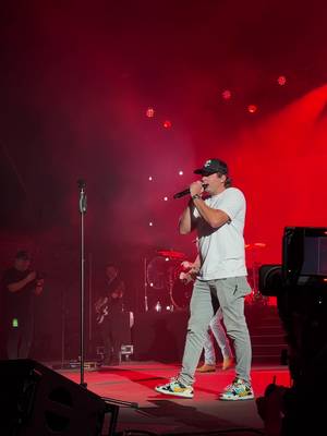 Playing piano man on the harmonica at Red Rocks with Cole Swindell #coleswindell #noahgragson #redrocks 