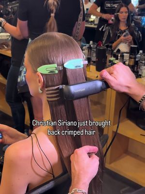 Time to dust off your crimper! @Christian Siriano style for his Spring/Summer 2027 show with the help of hair stylist @LacyRedway. 📷: TZR