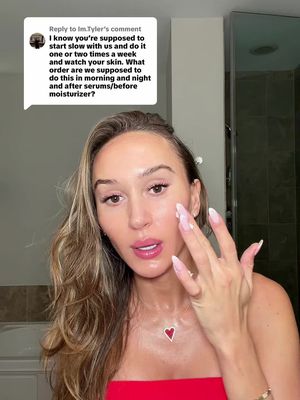 Replying to @Im.Tyler & yes start with a low % 1-2x/week and work your way up #tretinoin #tretinointips #skincaretips #antiaging 