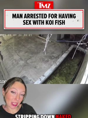 👀🐟 A man in Thailand was arrested after he was caught on camera stripping down to have sex with a koi fish... 🎥: Viral Press