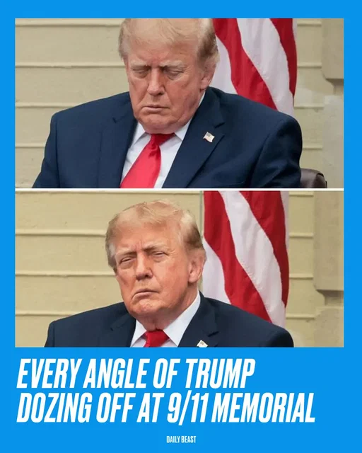 President Donald Trump, 80, has a well-documented habit of nodding off during his official duties, and Friday’s 9/11 memorial service at the Pentagon was no exception. When not stumbling while delivering his remarks, Trump was seated next to his wife Melania, who made a rare public appearance. As Trump appeared to sink deeper into the dreamworld, Melania didn’t react, or attempt to wake him. Read the full story at the link in bio. _______________________ Photos by Saul Loeb/ AFP via Getty, Finn Gomez/Getty, Jonathan Ernst/Reuters #Trump #September11 #9/11 #MAGA #Politics