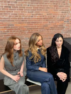 Talk about an elite front row!!! #sadiesink #tatemcrae #LinglingKwong #pamelaanderson #gemmachan all sit front row at @Calvin Klein’s ss27 runway show