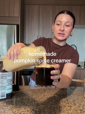 HOMEMADE PUMPKIN SPICE CREAMER🧡🍂 This Homemade Pumpkin Spice Creamer was my most popular recipe last fall! And for good reason…it tastes like pumpkin pie in liquid form👏 Full recipe is on my website: https://katerinafaith.com/homemade-pumpkin-spice-creamer/