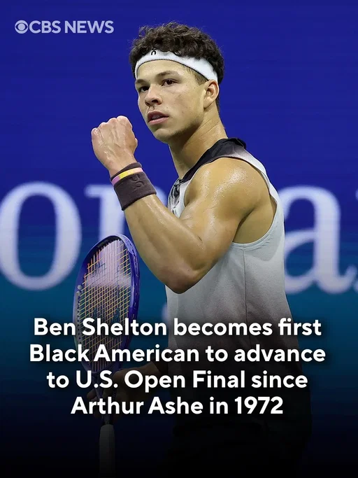 Ben Shelton advanced to the U.S. Open Final on Friday night after defeating Frances Tiafoe. Shelton is the first Black American man to play in a U.S. Open final since Arthur Ashe in 1972. He will face No. 1 seed Alexander Zverev on Sunday. #USOpen 