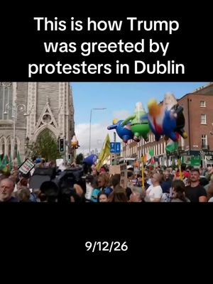 Crowds took to the streets of Dublin to protest Trump’s visit to Ireland, with demonstrators invoking Trump’s ties to Epstein and his alliance with Netanyahu.