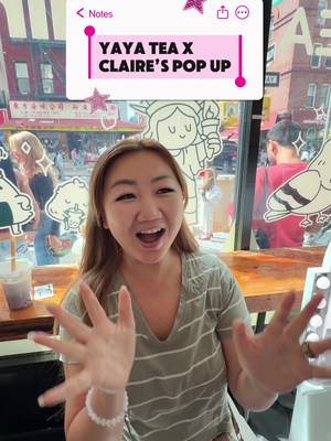 I can’t believe I got my ears pieced at a @Yaya Tea NYC x @Claire's pop up lolol #CapCut #nycpopup #yayatea #claires 
