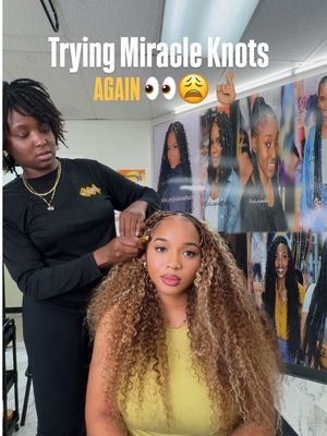 Ok so we might be giving Miracle Knots another chance🫣😭 @BohoBraids&Miracle Knots MCR  might’ve just made me a believer again. The way I’m so surprised that this hair looks THIS good andddd it’s blonde?! lol 😏😍   It’s safe to say I can actually reuse this hair! 🤭 #miracleknots #burmesecurl #hairvlog #bohobraids 