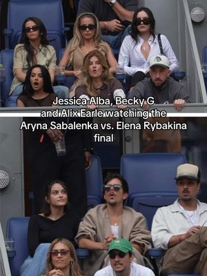 the reactions 😎 #USOpen #tennis #jessicaalba #alixearle #beckyg 