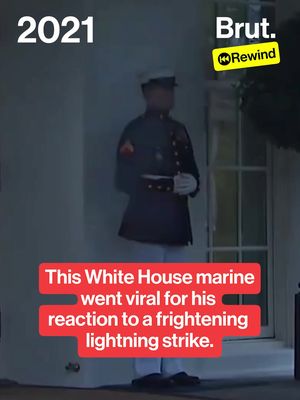 It was a dark and stormy night in April 2021, and this marine remained professional after he was startled by a lightning strike at the White House. #WhiteHouse #Marine #Rewind #Lightning