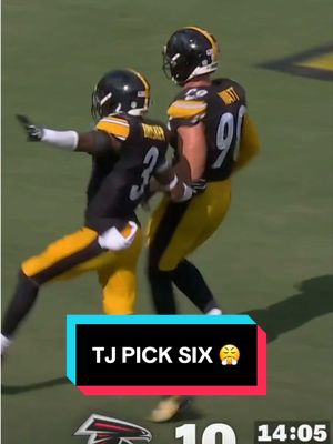TJ PICK SIX ‼️📺: FOX #nfl #steelers #tjwatt 