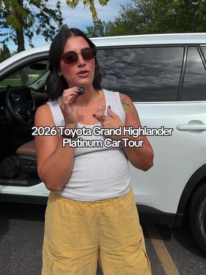 Replying to @Lyss 🏹✨💙 couldn’t leave the toyota fam and this car is actually perfect IMO. the rear view mirror turning into a camera actually blew my mind at the dealership #grandhighlander #toyotagrandhighlander #cartour #2026toyota #momcar 