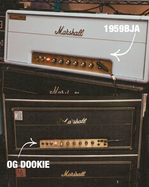 The iconic roaring tone from Dookie came from the OG, 1959SLP. Now we continue the legacy with the 1959BJA. #marshallamps 