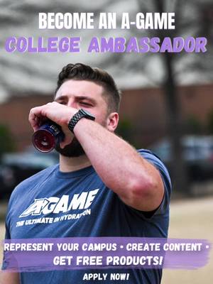 College students,  want FREE A-GAME delivered straight to your door?!
‌ We’re looking for students across the country to join the A-GAME College Ambassador Team!
‌ As an A-GAME College Ambassador, you’ll: -Receive FREE A-GAME products -Create fun, authentic content for A-GAME -Represent A-GAME on your college campus -Get access to exclusive ambassador perks
‌ Think you’d be a good fit? Applications are OPEN NOW!
‌ Apply today at the link in our bio and join the A-GAME team!
‌ #DrinkAGAME #BringYourAGAME