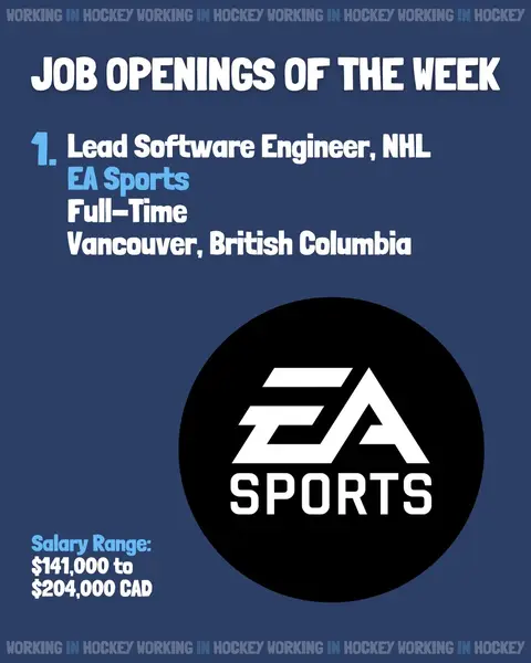 Looking for more opportunities in hockey? Visit our IG or sign up for our FREE Working in Hockey newsletter through the link in our bio!  IG: @workinginhockey #HockeyJobs #SportsJobs #WorkingInSports #SportsCareers #WorkingInHockey