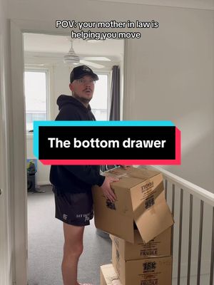 Dani was prepared for this 😅 anyone else have a ‘special’ drawer ?? #couple #humour #moving #marriage #mumsoftiktok 