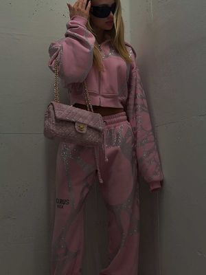 pink or blue rhinestone sweatsuit—which cool girl fall outfit are you choosing? 💗💙✨ pre-order yours at icaruswick.com