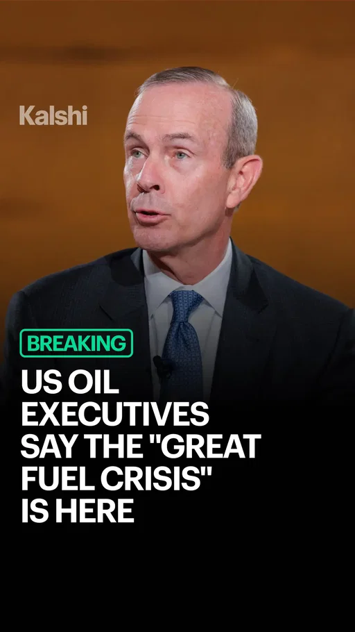 The world's top oil executives declared a "great fuel crisis" this week, with Chevron CEO Mike Wirth warning that the prolonged closure of the Strait of Hormuz has nearly exhausted global spare oil supply. The strait has been closed since late February, cutting off roughly 20% of global oil trade. The crisis deepened September 11 when Saudi Arabia shut its East-West pipeline, the main bypass route for Saudi crude, after drone attacks from Iraq, removing a further 4 to 5% of global supply and pushing Brent crude to $108 to $110 a barrel. Trump officials say the spike is temporary, but the IEA projects global oil supply will fall by 5.7 million barrels per day in 2026. Right now, Kalshi traders forecast US gas prices will peak near $4.90 this year, with a 39% chance they break $5.00 a gallon.