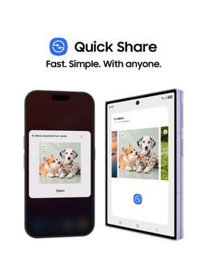 🐾 Got something you’d love to share? #QuickShare makes it fast and simple to send and receive your favorite content across devices. It works seamlessly with AirDrop®, so you can share with anyone in an instant. #GalaxyZFold8 #Samsung Learn more: samsung.com