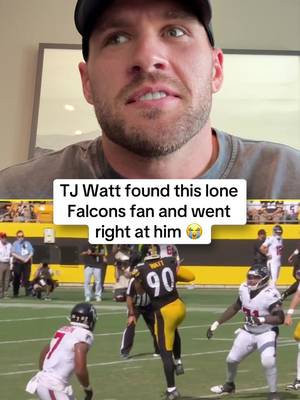Random falcons fan got targeted by TJ Watt 😂 #TJWatt #steelers #falcons #nfl 