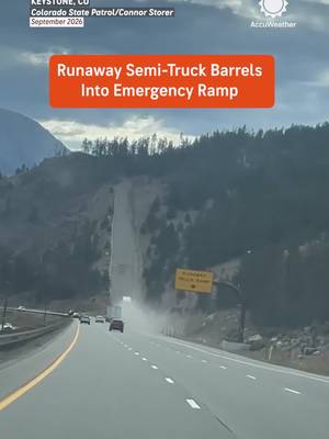 A runaway semi with smoking brakes was caught on camera using an emergency ramp on Colorado’s I-70, where deep gravel helped bring it safely to a stop. 🚛 If you see a runaway truck approaching from behind, stay calm and move left when it’s safe to do so, keeping the ramp clear, according to the Colorado State Patrol.