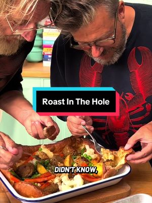 Yummy Roast In The Hole To celebrate our joint birthdays next week on the 24th September we made the ultimate all-in-one comfort food.  The recipe is on the Plate Up app #roast #yorkshirepudding #birthday 