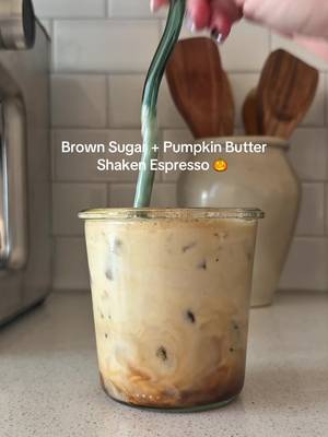 Such a good combo for fall 🍂😋🤎 what is your fav fall coffee item from @Trader Joe's ?! Full recipe below 👇🏼  Recipe:  Brew 2 shots espresso over 1 tbsp brown sugar, 1 tsp pumpkin butter  Pinch of flakey salt @Maldon Salt  Shake over ice  Fill glass with milk & ice of choice  #coffeerecipe #traderjoesfinds #coffeetiktok #coffeeathome #fall 