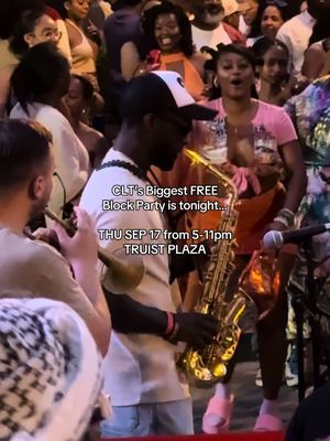 @fomomuseumblockparty_  CHARLOTTE!! FOMO is back tonight, Thursday September 17 at Truist Plaza in Uptown!  You can expect some of Charlotte’s best DJs, local vendors and non profits, activations, food and drink, voter registration and soo much more!  Can’t wait to see you out there!  #charlotte #thingstodo #events #free #party 