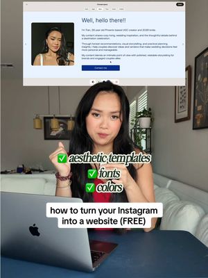 PSA to all my existing content creator and influencers who are trying to get into UGC!! beginner creators aren’t typically starting from scratch and will need to work up a library of content but if you’ve already been doing content + personal branding this is a great way repurpose what you’ve already made into a professional looking website!! try out Merlin!! UGC creator, UGC portfolio, UGC example, how to build a portfolio website, how to get brand deals, how to become a UGC creator, how to get PR, how to become an influencer, UGC example #ad ai website builder, make a website fast, small business website