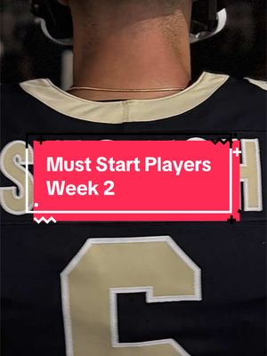 Must start players in fantasy football for week 2 #fantasyfootball #fantasyfootballtips #fantasyfootballdraft #nfl 