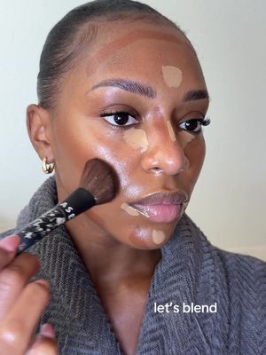 let’s blend ✨ @Kosas concealer in 07N @Hourglass Cosmetics stick foundation in 16.5 #blend #makeup #beautycontent #bronzedmakeup #fypシ 