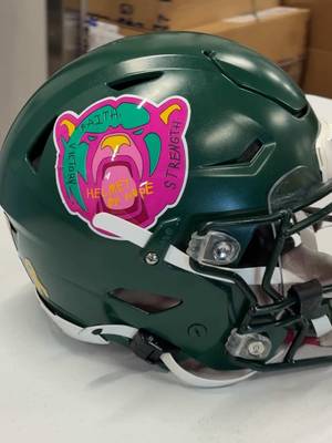 Fresh decal for those who fight 🎗️🐻 #sicem #cancerawareness #cfb #CollegeFootball #helmet 