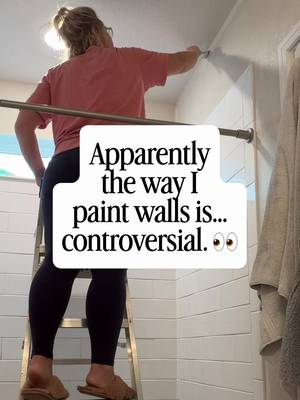 I KNOW some of you are watching this absolutely horrified. 😂🎨 But once you learn to freehand the edges… painter’s tape starts feeling like an unnecessary meeting that could’ve been an email. 🤣 Are you TEAM TAPE or TEAM FREEHAND? 👀 #HomeDIY #DIYProjects #PaintingTips #HomeProjects #WomenWhoDIY 