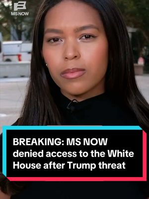 BREAKING: MS NOW has now been denied access to The White House, one day after Trump said he was banning MS NOW, CNN and Politico from The White House. In a statement, MS NOW says: "Earlier this morning, MS NOW journalists were denied access to the white house grounds.  the white house belongs to the American people, and the decisions made inside are funded by our tax dollars. MS NOW intends to take any and all steps necessary to defend our First Amendment rights and the essential role of independent journalism in our democracy. We stand firmly behind our anchors, our reporters, and our newsroom. We will continue to report on the president, the administration, and the issues that impact the American people." #breakingnews #whitehouse #firstamendment #trump 