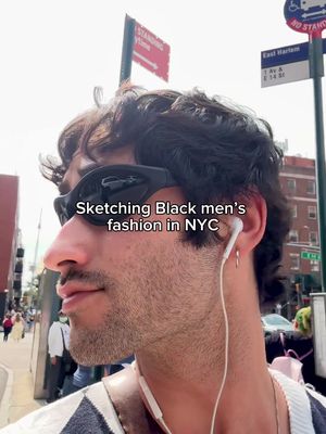 Sketching Black mens’s fashion on the streets of NYC during fashion week turned into a runway  #fypシ #art #drawing #StreetStyle #viraltiktok 