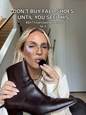 as much as I’d love to tell u that u need 47 pairs of shoes for fall, u don’t. these are the 3 I’d start with if u want your entire closet to look more expensive🥂 everything is linked in my bio — click the corresponding pic for this reel. #FallShoes #FallStyle #Over40Style #ClassicStyle #FallFashion