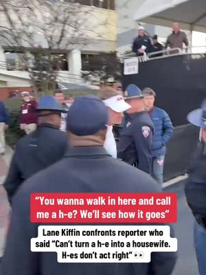 Lane Kiffin confronts reporter over comments about his coaching decision 😬  (via TreyWallace/X) #CollegeFootball #football #lanekiffin #lsu #olemiss 