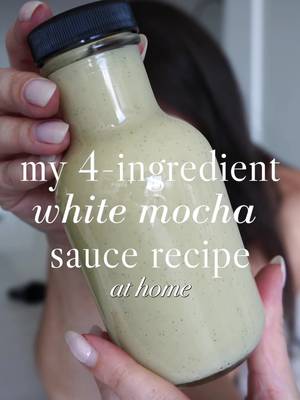 My four ingredient white mocha sauce recipe for home 🫶 Cozy coffee szn is upon us (I think @Sip More Sips needs something saucy soon, eh?) #whitemocha #coffeesyrup #barista 