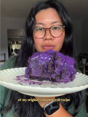 ube cinnamon rolls 🫦 recipe on my blog! #BitesByBianca #UbeRolls #UbeCinnamonRolls #NYCCreator