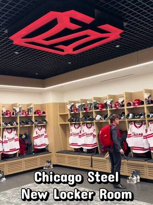 This locker room is crazy 🤯 @Chicago Steel  #hockey #chicago #lockerroom 