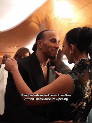 Co-chair of the evening, #lewishamilton celebrates the opening of the Lucas Museum of Narrative Art in Los Angeles last night with his date #kimkardashian. 