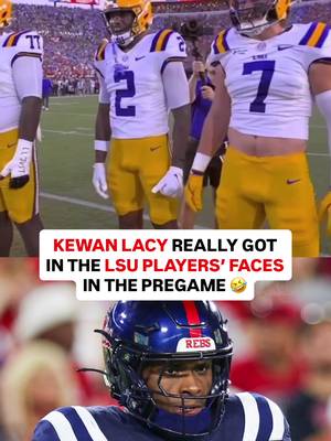 Kewan Lacy is a DOG 🐶 KEWAN LACY WASN’T PLAYING AROUND IN THE PREGAME. 😳🔥 Before Ole Miss and LSU even kicked off… Lacy got right in the face of an LSU player. No words needed. Just PURE TENSION. 👀 With Lane Kiffin making his first return to Oxford as LSU’s head coach, the atmosphere was already ELECTRIC. And Kewan Lacy made sure everyone knew… THIS ONE WAS PERSONAL. 🦈🔥 The rivalry. The history. The emotions. All of it was boiling over before the first snap. OLE MISS vs. LSU WAS ALREADY HEATED BEFORE THE GAME EVEN STARTED. 💥 (Via ESPN) #cfb #CollegeFootball #olemiss #lsu #rivalry