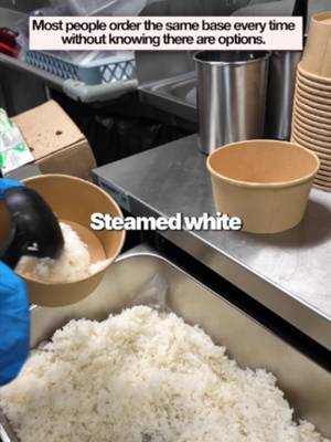 Steamed white rice is always the default base unless you ask for something richer. 🍚 Swapping it for our Garlic Butter Fried Rice instantly elevates the flavor and keeps the bottom layer from tasting dry. 🧄 Pairing your favorite protein with the right base completely changes how the whole bowl hits. 🥩 Explore all base options directly at bowlsofrice.com. 📦 #bowlsofrice #bowlsofricetexas #cullenstreet #fortworthtx #texasfoodie