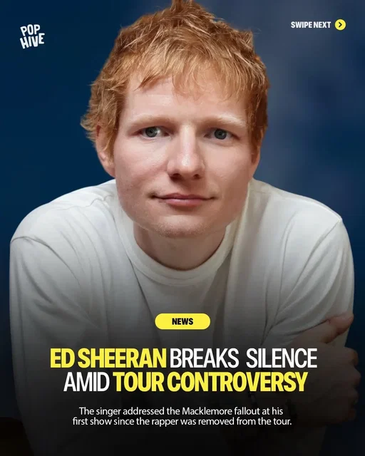 Ed Sheeran is speaking publicly about the controversy surrounding his tour and Macklemore’s removal.  During his first show since the fallout, Sheeran addressed the debate over freedom of speech before directly discussing his own views on Israel and Gaza. He said he had tried to find a solution that would keep Macklemore on the tour, while also acknowledging that he had been placed in the middle of a deeply complex and emotional issue. Sheeran said he has traditionally avoided being a political commentator because he wants his music to focus on “unity” rather than division, but added that “this is a humanitarian issue, and I cannot hide how I feel about it anymore.”  He went on to say that he is listening, learning and speaking with people across the spectrum about how he can help.