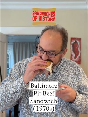 Baltimore Pit Beef Sandwich (1970s) on Sandwiches of History⁣ Today, I am taking on another iconic American sandwich, the Baltimore Pit Beef Sandwich. A bottom round roast is rubbed in a seasoning blend, sat overnight, then grill roasted and topped with white onions and Tiger Sauce. Yeah, in retrospect I could’ve plussed it up with arugula but honestly, it was so good that it didn’t even cross my mind until I was editing the video. It was that tasty. #fyp #sandwichesofhistory #sandwiches