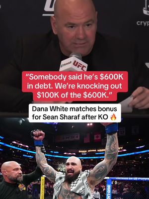 Dana White adds $50K to Sean Sharaf’s bonus 💰 (via @UFC) #UFC #danawhite #seansharaf #mma #fight 